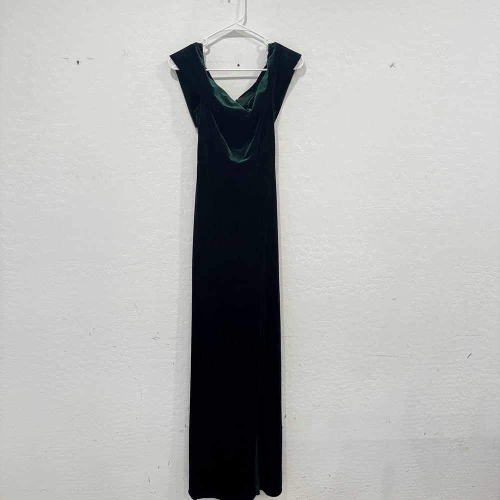 Windsor Green Velvet Maxi Dress Womens 5/6 Long Off Shoulder Witchy Whimsigoth